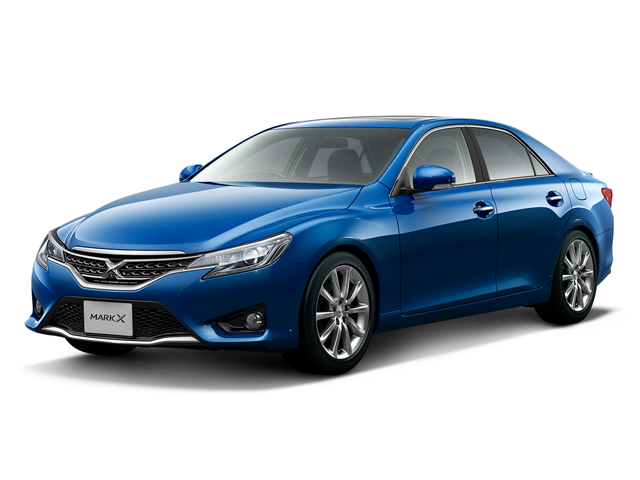 新型マークX 青 左フロント